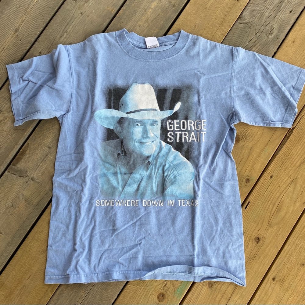 Vintage George Strait Light Blue Graphic Tee